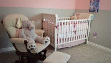 nursery, crib, chair