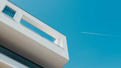 low-angle photography of white building