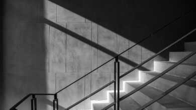 grey concrete stairs