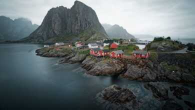 water, sea, houses