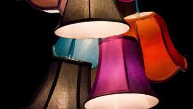 glowing, lamps, lampshades