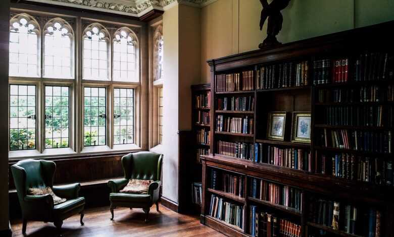 library, setup, books