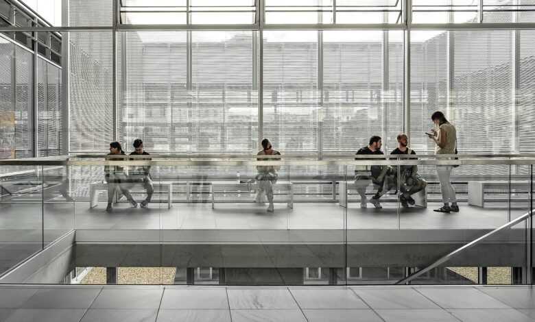 sitting, museum, glass