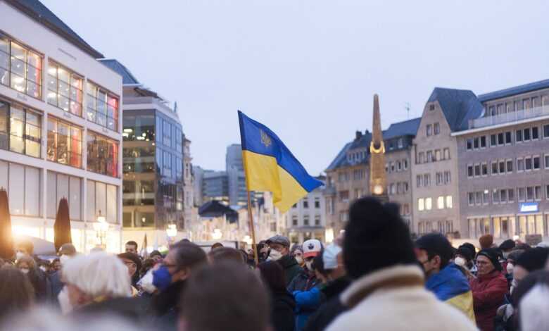 demonstration, protest, flag