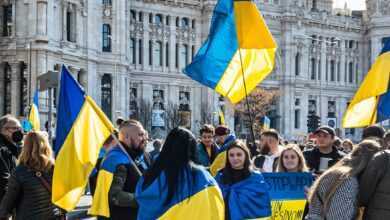 protest, manifestation, flags