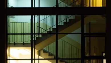 stairs, building, window