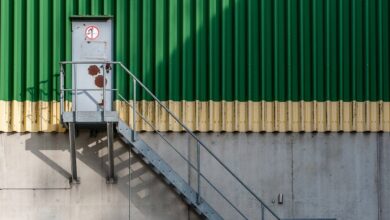 door, facade, warehouse