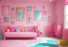 ai generated, children's room, pink