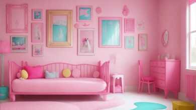 ai generated, children's room, pink