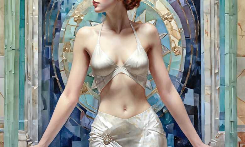 ai generated, woman, art deco