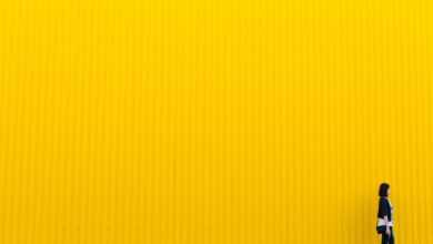 yellow, wall, girl