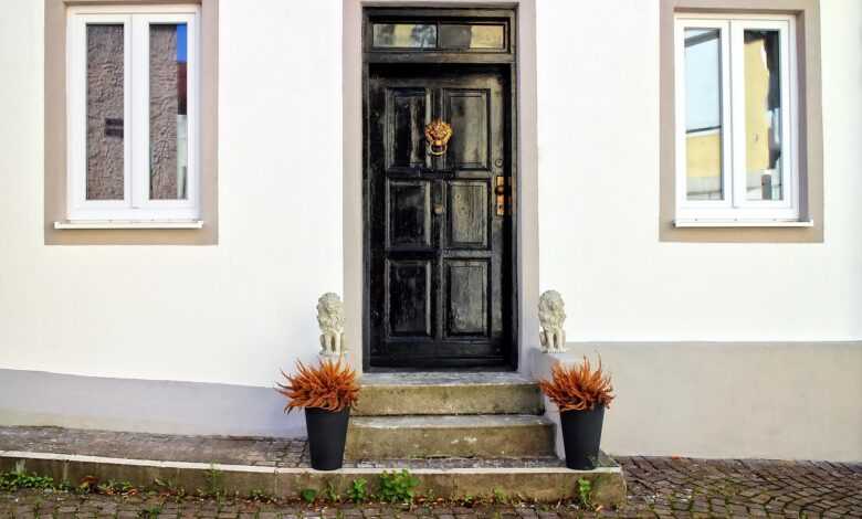 entrance, house, building